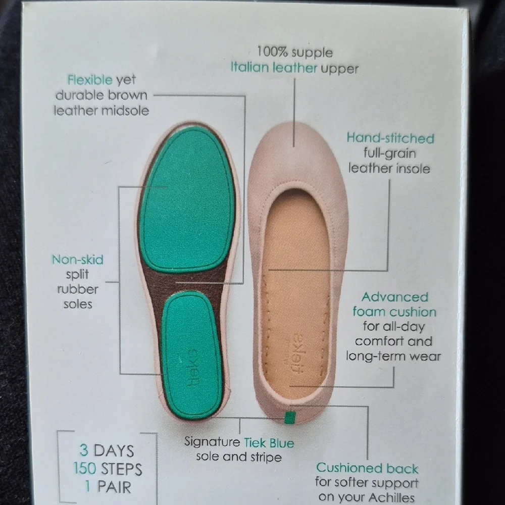 Tieks Black Leopard Ballet Flats - Picture 6 of 9